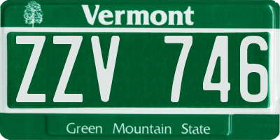 VT license plate ZZV746