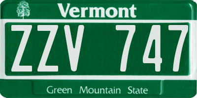 VT license plate ZZV747
