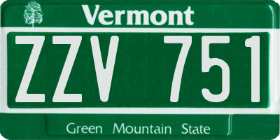 VT license plate ZZV751