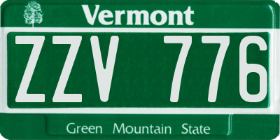 VT license plate ZZV776