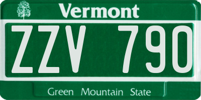 VT license plate ZZV790