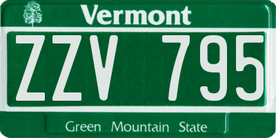 VT license plate ZZV795