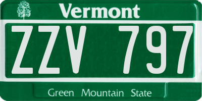 VT license plate ZZV797