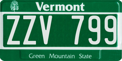 VT license plate ZZV799