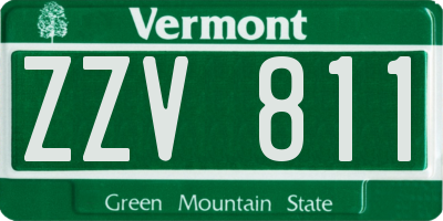 VT license plate ZZV811