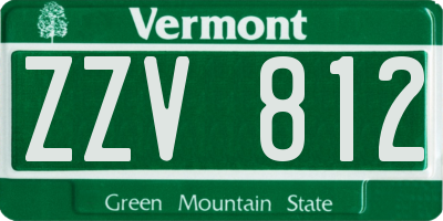 VT license plate ZZV812