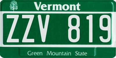 VT license plate ZZV819