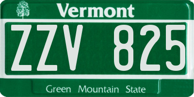 VT license plate ZZV825