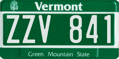 VT license plate ZZV841
