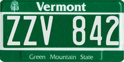 VT license plate ZZV842