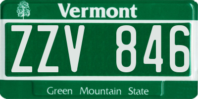 VT license plate ZZV846