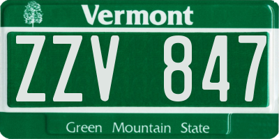 VT license plate ZZV847