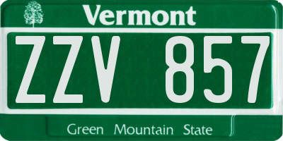 VT license plate ZZV857