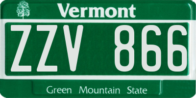 VT license plate ZZV866