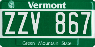 VT license plate ZZV867