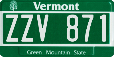 VT license plate ZZV871