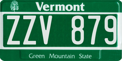 VT license plate ZZV879