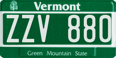 VT license plate ZZV880