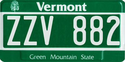 VT license plate ZZV882