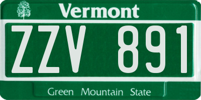 VT license plate ZZV891