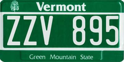 VT license plate ZZV895