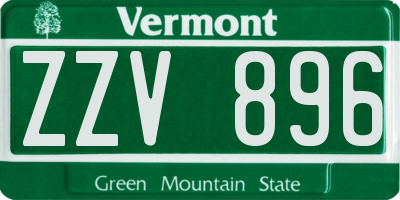 VT license plate ZZV896