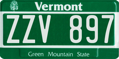 VT license plate ZZV897