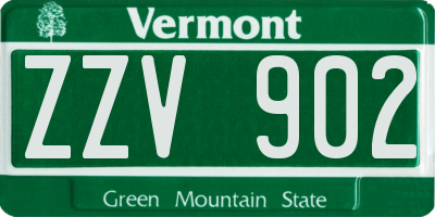 VT license plate ZZV902