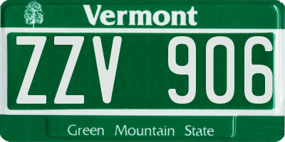 VT license plate ZZV906