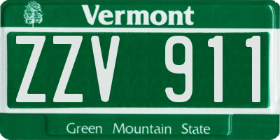 VT license plate ZZV911