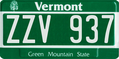 VT license plate ZZV937