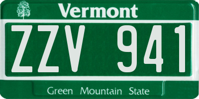 VT license plate ZZV941