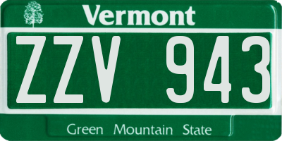 VT license plate ZZV943