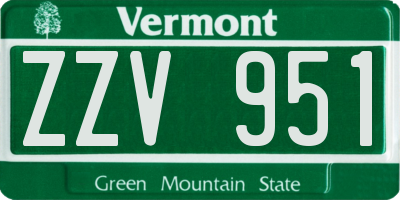 VT license plate ZZV951