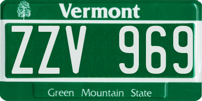 VT license plate ZZV969
