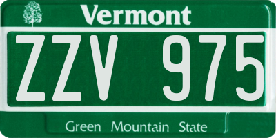 VT license plate ZZV975
