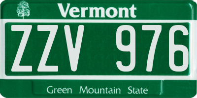 VT license plate ZZV976