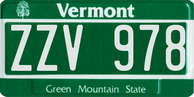 VT license plate ZZV978