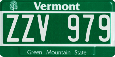 VT license plate ZZV979