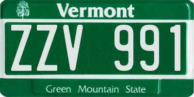 VT license plate ZZV991