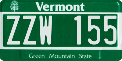 VT license plate ZZW155