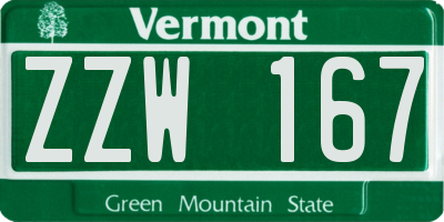 VT license plate ZZW167