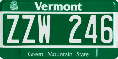 VT license plate ZZW246