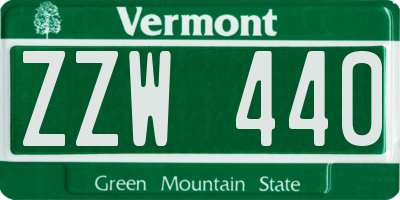 VT license plate ZZW440