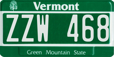 VT license plate ZZW468