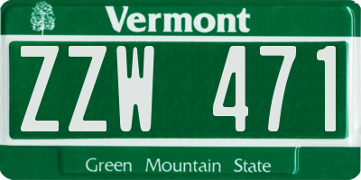 VT license plate ZZW471