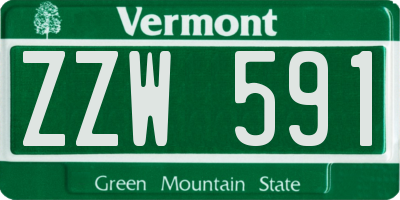 VT license plate ZZW591