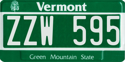 VT license plate ZZW595