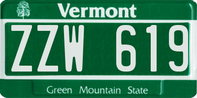 VT license plate ZZW619