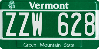 VT license plate ZZW628